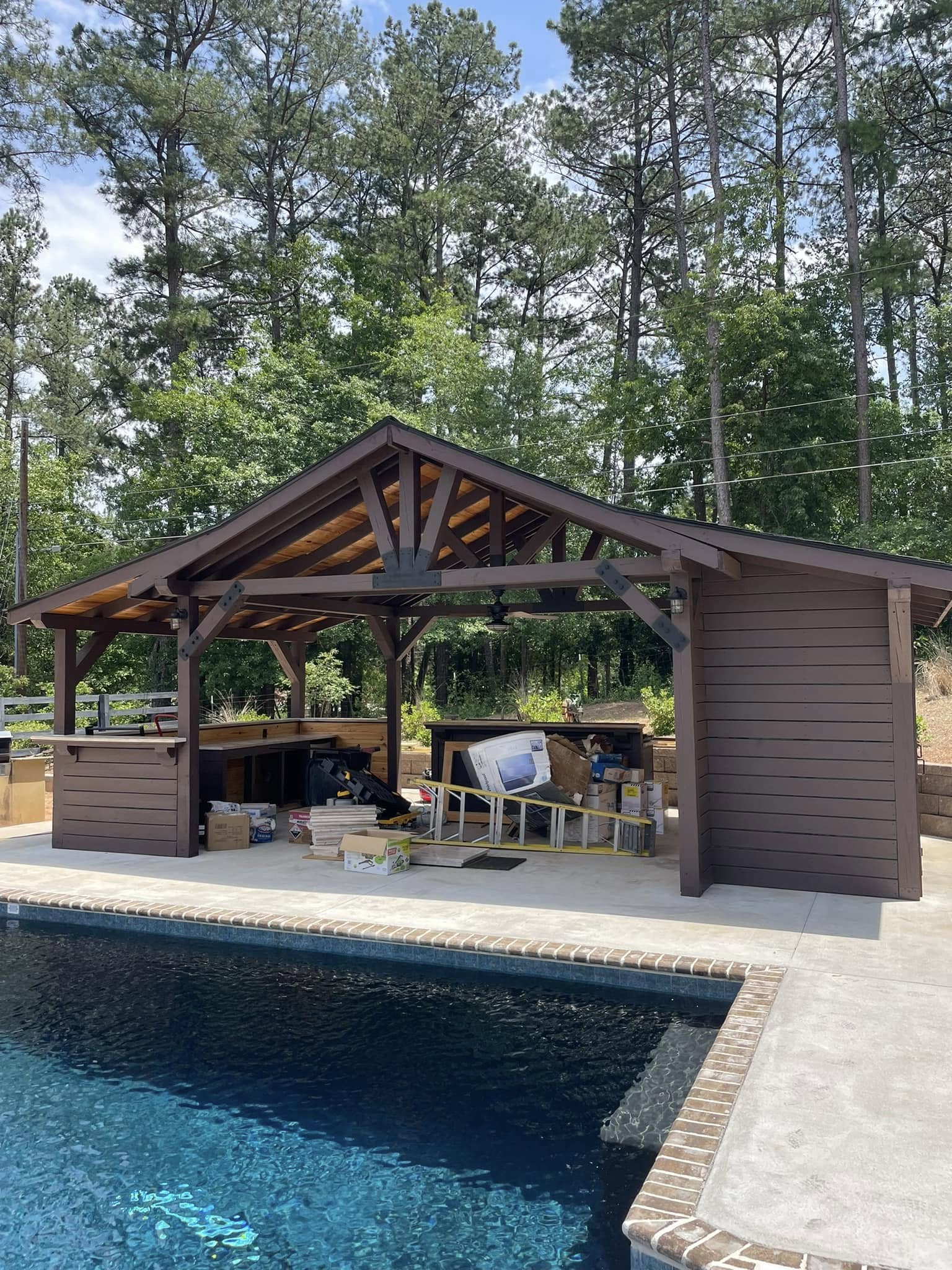 Pool cabana and outdoor kitchen pavilion project โ Southern Nature outdoor living